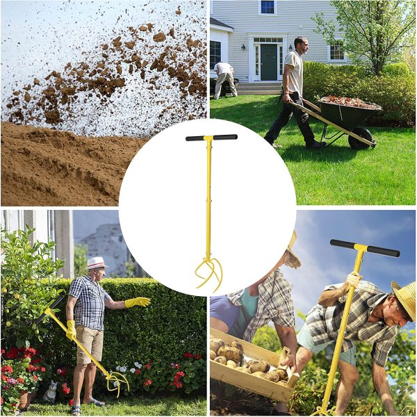 BARAYSTUS Height Adjustable Hand Tiller Garden Claw Twist Tiller Cultivator Tiller Soil Lossener Lawn Aerator Areator Loosen, Rototiller, Garden Bed and Plant Box Cultivator, Garden Tools. Hot on Sale