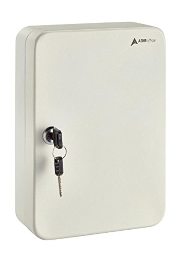 Adir  Key Steel Security Storage Holder Cabinet Valet Lock Box (48 Key, White) Supply