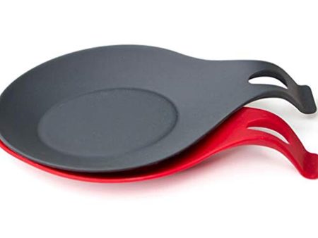 UPKOCH - Poggiamestolo multiuso in silicone per utensili da cucina, 2 pezzi, colore: rosso e nero For Sale