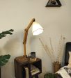 Noel Wooden Floor Lamp with Brown Base and Jute Fabric Lampshade (BULB NOT INCLUDED) Cheap