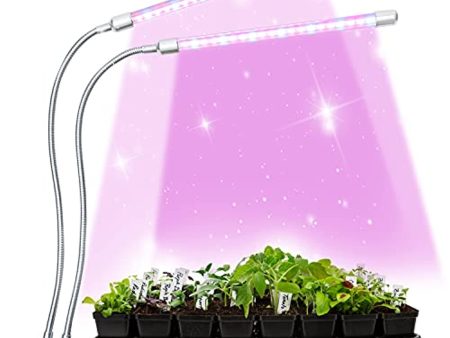 Brite Labs LED Plant Lights for Indoor Plants, 20W Dual Head LED Grow Lights for Seedlings, Adjustable Gooseneck Growing Plant Lamp with Clip On Desk Clamp and Programmable Timer Allows Auto On Off For Cheap