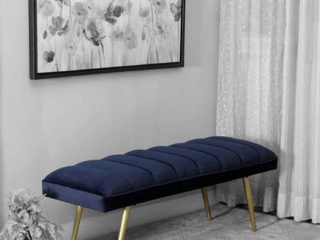 Dexter Metal Bench In Velvet Blue Colour Online