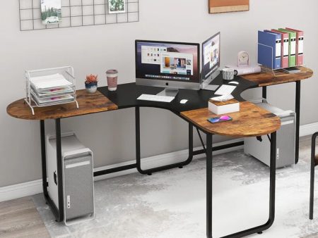 Double Computer Desk For 2 Monitors Craft Table Workstation Writing Table Study Desk For Home Office Sale