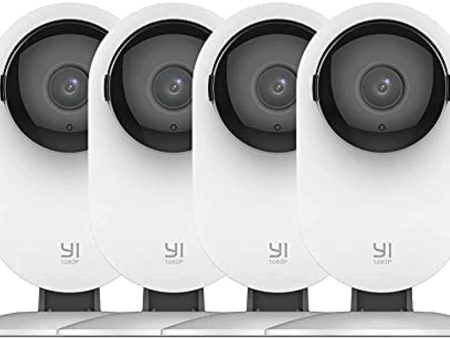 YI 4pc Security Home Camera, 1080p 2.4G WiFi Smart Indoor Nanny IP Cam with Night Vision, 2-Way Audio, AI Human Detection, Phone App, Pet Cat Dog Cam - Works with Alexa and Google For Sale