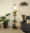 Andre Wooden Floor Lamp with Brown Base and Jute Fabric Lampshade (BULB NOT INCLUDED) Online Hot Sale