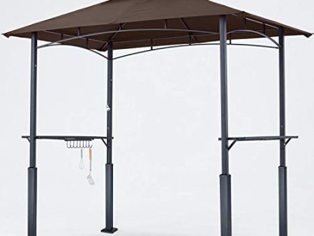 ABCCANOPY 8 x 5  Grill Gazebo Shelter, Outdoor BBQ Gazebo Canopy with LED Light (Coffee) Online now