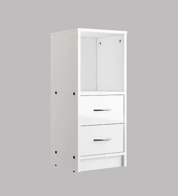 Bedside Table in White Colour With Drawers Online