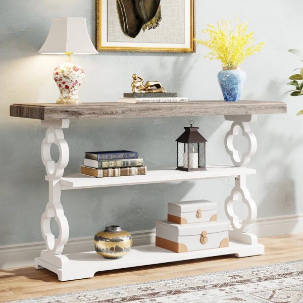 Ida 3 Tier Wood Long Accent Entry Table For Cheap