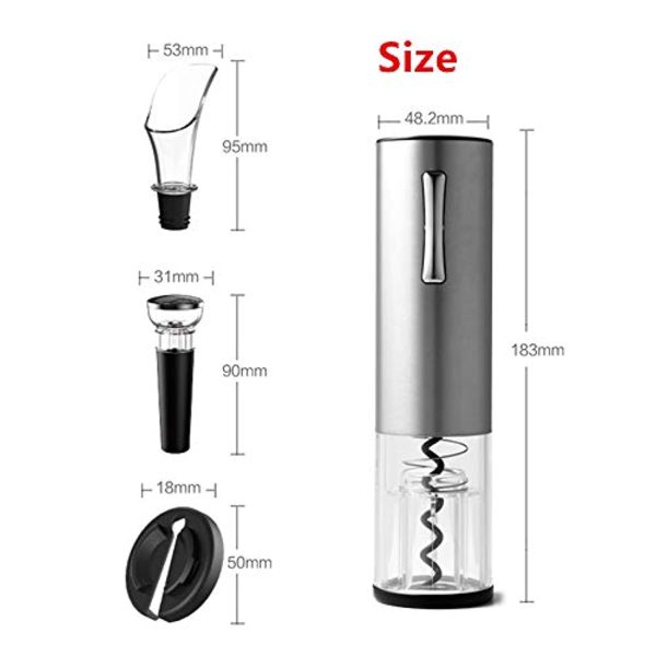 Abuzhen Electric Wine Opener, with Foil Cutter, Vacuum Stopper and Wine Aerator Pourer & USB Charging Cable,Automatic Corkscrew Bottle Opener for Wine Lover 4-in-1 Gift Set, Stainless Steel Online now