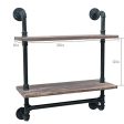 Industrial Pipe Bathroom Shelves Wall Mounted 2-Shelf,Rustic Pipe Shelving Wood Shelf with Towel Bar,Pipe Floating Shelves Towel Holder Fashion