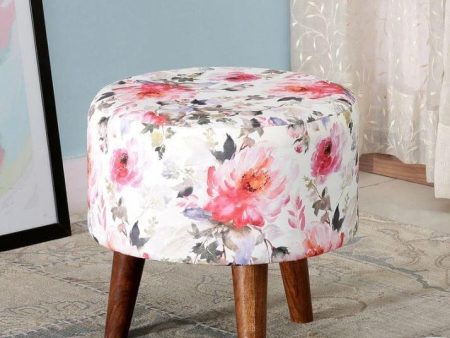 Botanic Mango Wood Foot Stool In Cotton Multicolour Online now