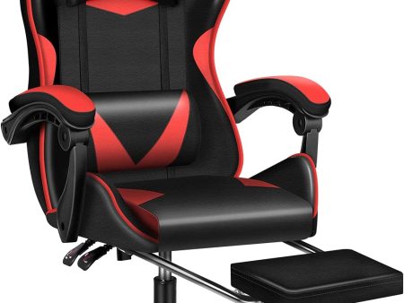 YSSOA Gaming Office High Back Computer Ergonomic Adjustable Swivel Chair, Red Online