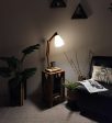 Maurice Wooden Floor Lamp with Brown Base and Jute Fabric Lampshade (BULB NOT INCLUDED) Cheap