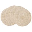 Abuzhen Placemats,Round Placemats for Dining Table Set of 4, Woven Heat Resistant Non-Slip Kitchen Table Mats Diameter 15 inch (Beige, 4) Sale