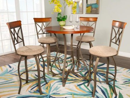 5 Piece 36  Round Pub Table Dining Set Fashion