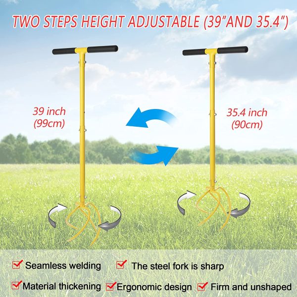 BARAYSTUS Height Adjustable Hand Tiller Garden Claw Twist Tiller Cultivator Tiller Soil Lossener Lawn Aerator Areator Loosen, Rototiller, Garden Bed and Plant Box Cultivator, Garden Tools. Hot on Sale