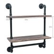 FODUE Industrial Pipe Shelf,Rustic Wall Shelf with Towel Bar,24  Towel Racks for Bathroom,2-Layer Pipe Shelves Wood Shelf Shelving (2-Layer) For Cheap