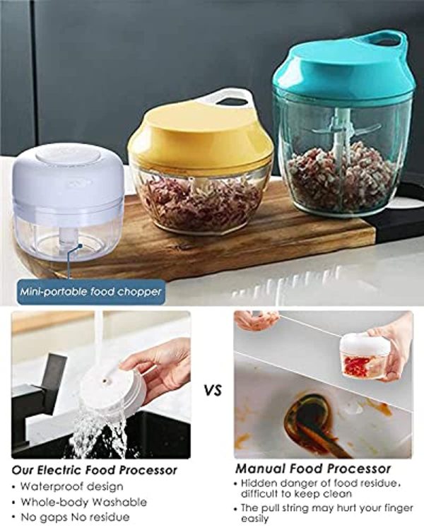 AYOTEE Wireless Portable Mini Food Chopper,Small Electric Food Processor For Garlic Veggie ,Dicing, Mincing & Puree ,100ml, baby food Maker, White For Cheap