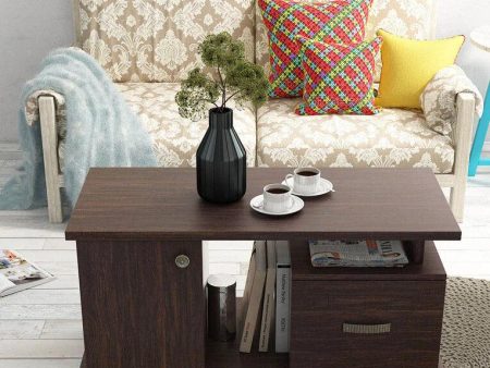 Coffee Table with Drawer Storage in Choco Walnut Finish Online Sale