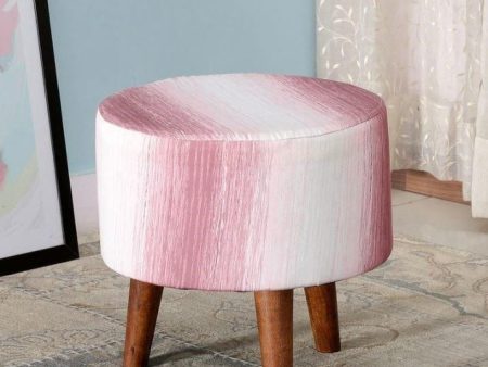 Colby Mango Wood Foot Stool In Cotton Pink Colour For Discount