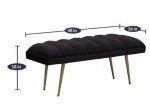 Buna Metal Bench In Velvet Black Colour Discount