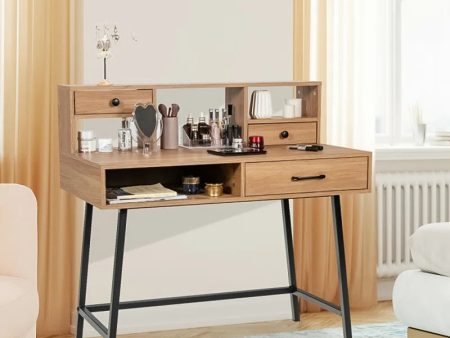 Modern Elegance: Metal Base Dressing Desk with Sleek Storage Online