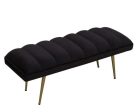 Buna Metal Bench In Velvet Black Colour Discount