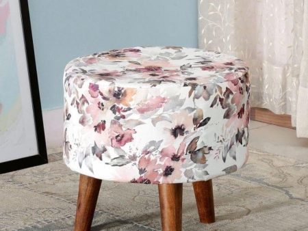 Vicente Mango Wood Foot Stool In Cotton Multicolour Fashion