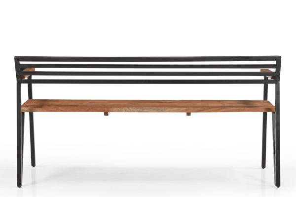 Griyo Iron And Acacia Wood Bench In Natural Fashion