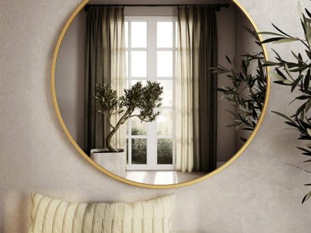 Designer Metal Golden Wall Mirror 24 inch For Cheap