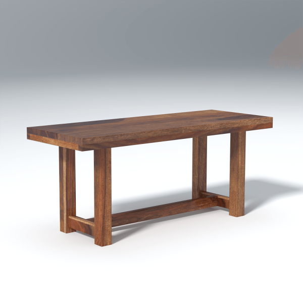 Crenn Sheesham Wood Dining Bench In Reddish Walnut Color For Sale