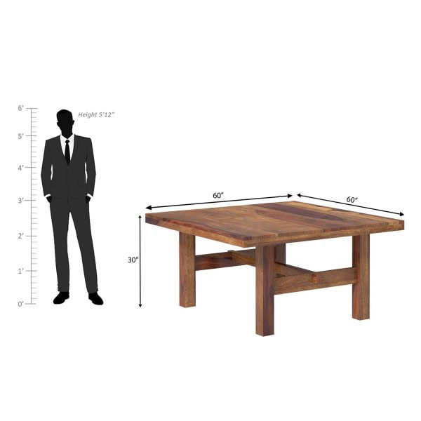 Crenn Sheesham wood Dining Table In Reddish Walnut Color For Sale