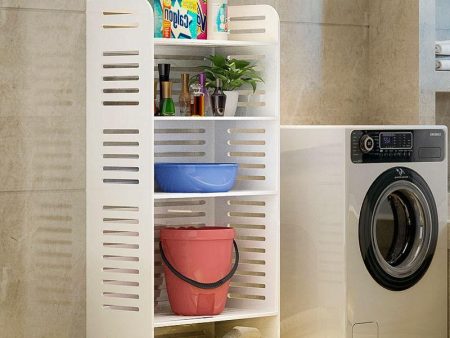 Washing Machine Side Open Bathroom Accessories Storage Shelf in PVC Board With Free Soap Dish By Miza Online Hot Sale