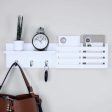 White Utility Shelf In PVC with Pocket and Hanging Hooks By Miza Fashion