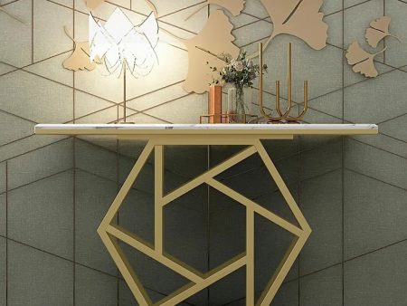 Contemporary Iron Console with Stylish Geometric Form and Elegant Metallic Sheen Cheap