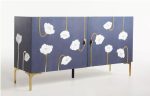 Aroha Mango Wooden Buffet In Navy Blue Color Supply