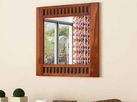 Alanis Mirror With Sheesham Wood Frame (Honey Finish) Discount