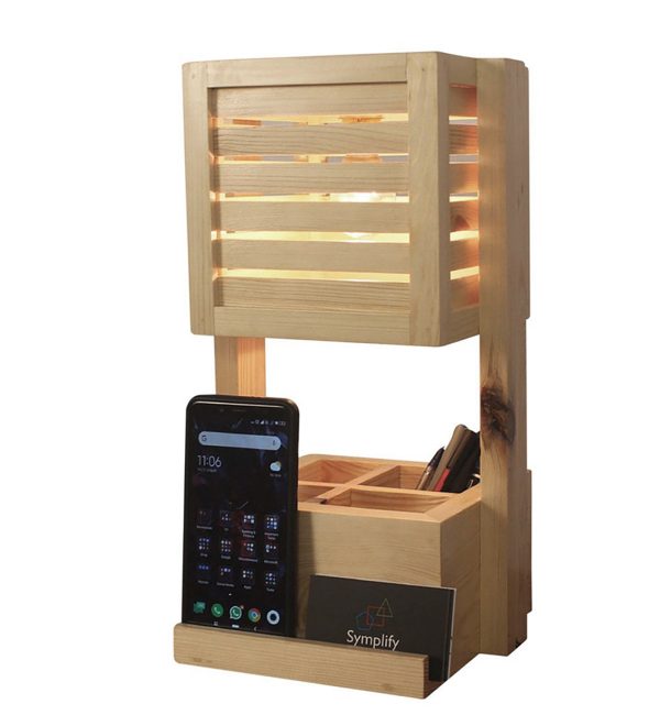 Minister Wooden Table Lamp With Mobile Stand Online Hot Sale