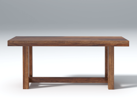 Crenn Sheesham Wood Dining Bench In Reddish Walnut Color For Sale