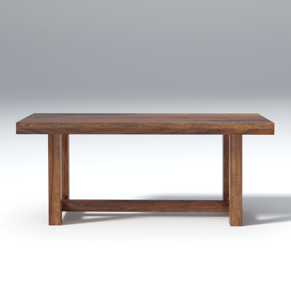 Crenn Sheesham Wood Dining Bench In Reddish Walnut Color For Sale