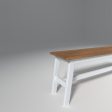 Flay Mango Wood Bench Natural and White Finish Fashion