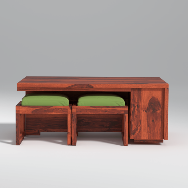 Mocha Mingle Sheesham Wood Coffee Table In Reddish Rosewood color Online now