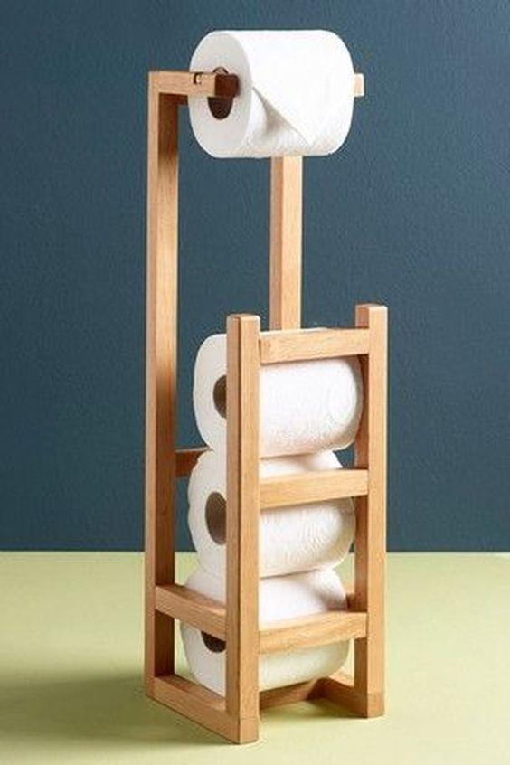 Stylish Wooden Toilet Paper Holder Rack By Miza Online Sale