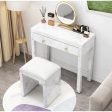 Maximilian Vanity Dressing Table With Stool & Mirror | 2 Storage Drawers Makeup Vanity Set | Dressing Cosmetic Desk with Large Tabletop for Girls Sale