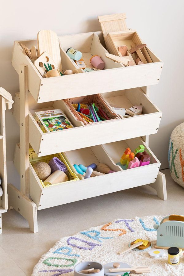 Wooden Toy Organiser For Kids Your Yearly Kids Furniture ( With Complementary Coaster ) By Miza Supply