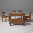 Keller Sheesham Wood Dining Table Set In Reddish Rosewood Online