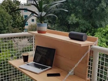 Hanging Laptop Desktop Organiser For Railings  Balcony Pipes By Miza Supply