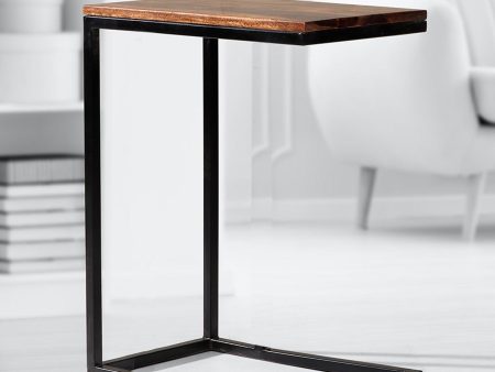 Tumbly Iron And Sheesham Wood Laptop Table In Light Honey Online Sale