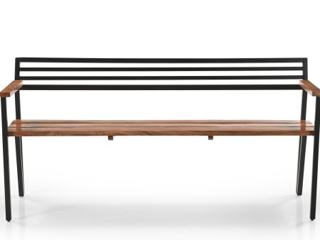 Griyo Iron And Acacia Wood Bench In Natural Fashion