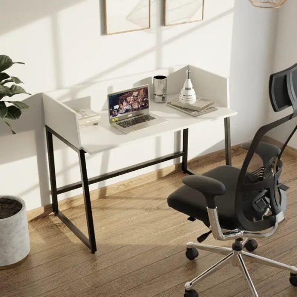 Meja Study Table in White Color Fashion